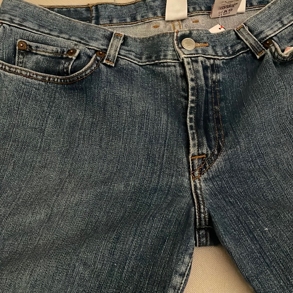 Lucky brand mid rise flare dungarees